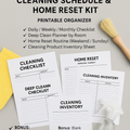 Cleaning Schedule & Home Reset Kit – Printable Organizer