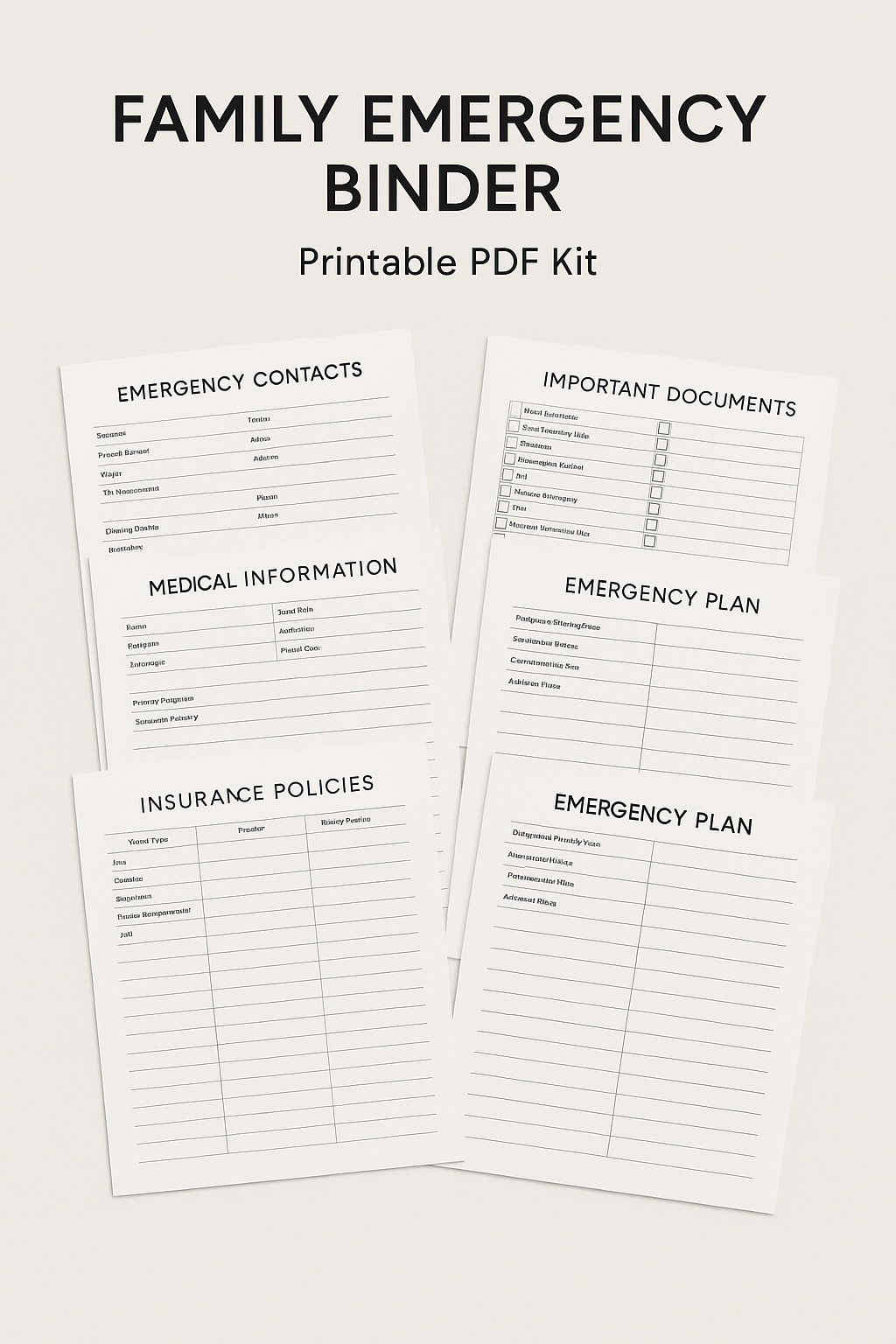 Family Emergency Binder – Printable Preparedness Kit